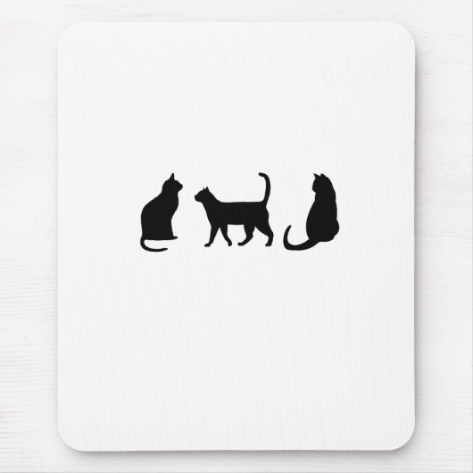 Zwarte kat muismat (Voorkant)