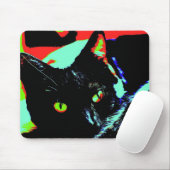 Zwarte kat muismat (Met muis)