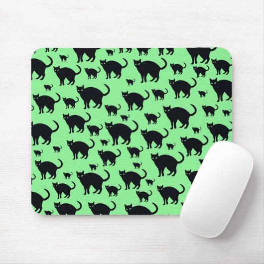 Zwarte kat muismat (Met muis)