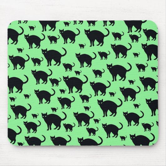 Zwarte kat muismat (Voorkant)