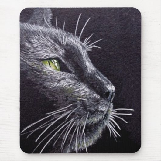Zwarte kat muismat (Voorkant)