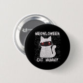 Zwarte Kat Mummie Halloween Ronde Button 5,7 Cm (Voorkant /achterkant)