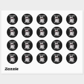 Zwarte Kat Mummie Halloween Ronde Sticker (Vel)