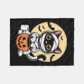 Zwarte Kat Mummie Mannen Vrouwen Kinderen Hallowee Fleece Deken (Voorkant (Horizontaal))