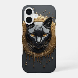 Zwarte Kat Mysterieus Ontwerp 🐈‍⬛ iPhone 16 Hoesje
