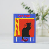Zwarte Kat naar vlam, bewerken tekst Briefkaart (Staand voorkant)