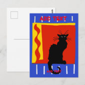 Zwarte Kat naar vlam, bewerken tekst Briefkaart (Voorkant / Achterkant)