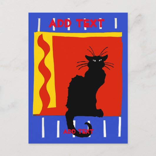 Zwarte Kat naar vlam, bewerken tekst Briefkaart (Voorkant)