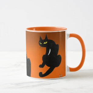 ZWARTE KAT NINJA Oranje Halloween Mok