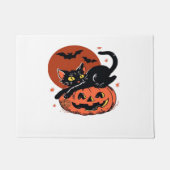 Zwarte kat, nostalgisch Halloween Classic T-shirt Deurmat (Voorkant)