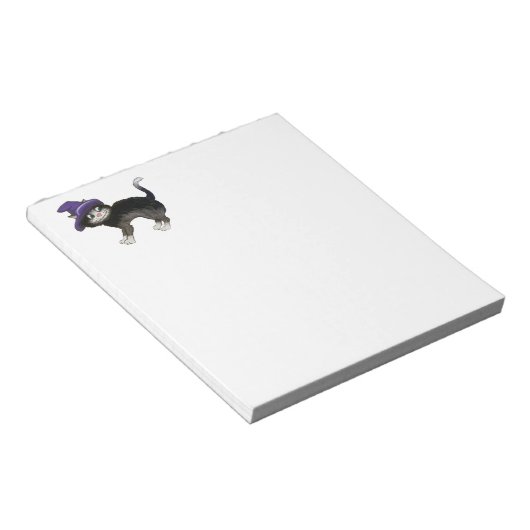 Zwarte kat notitieblok (Schuin)