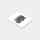 Zwarte Kat Ochtendkoffie Post-it® Notes (Schuin)