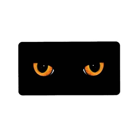 Zwarte Kat Ogen Adreslabels Etiket (Voorkant)