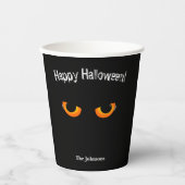 Zwarte Kat Ogen Halloween Feest Papieren Bekers (Voorkant)