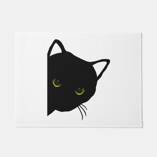 Zwarte kat ogen links deurmat (Voorkant)