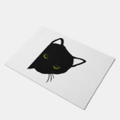 Zwarte kat ogen links deurmat (Schuin)