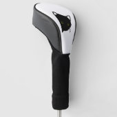 zwarte kat ogen links golfheadcover (Schuin)