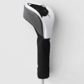 Zwarte kat ogen links golfheadcover (Schuin)