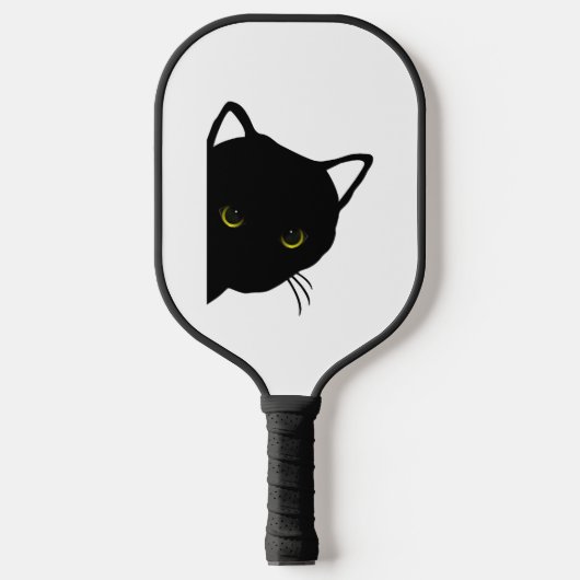 Zwarte kat ogen links pickleball paddle (Voorkant)
