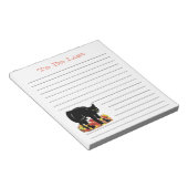 Zwarte Kat om Notitieblok aan te bieden (Schuin)