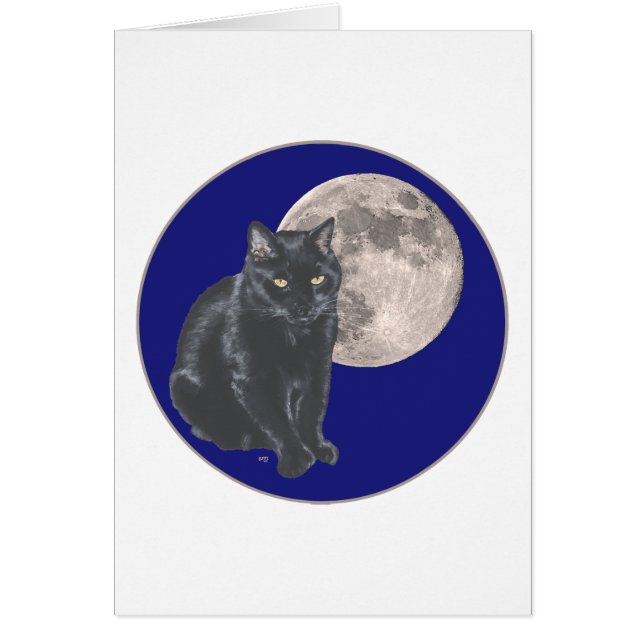 Zwarte Kat Onder Volle Maan (Voorkant)