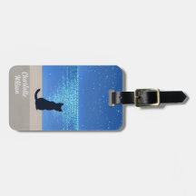 Zwarte kat onder volle maan sterrennacht