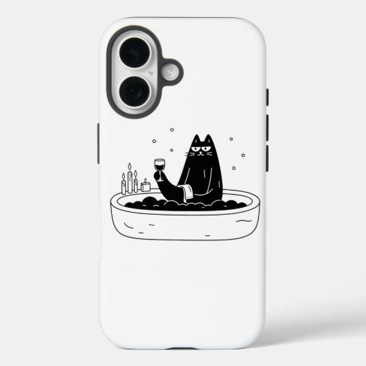 Zwarte Kat Ontspant in Bubbelbad Case-Mate iPhone Case (Achterkant)