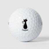 Zwarte Kat Ontwerp Golfballen (Voorkant)