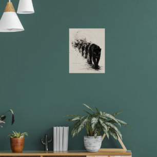 Zwarte Kat Ontwerp Shadow Walker Poster