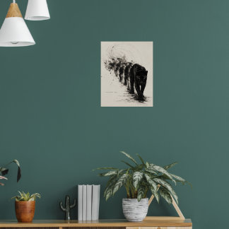 Zwarte Kat Ontwerp Shadow Walker Poster