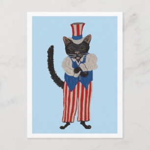 Zwarte Kat Oom Sam Uitnodiging Briefkaart