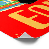 Zwarte Kat op Abstract behangpapier, bewerken teks Poster (Hoek)