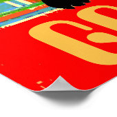 Zwarte Kat op Abstract behangpapier, bewerken teks Poster (Hoek)