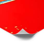 Zwarte kat op Abstract behangpapier Poster (Hoek)