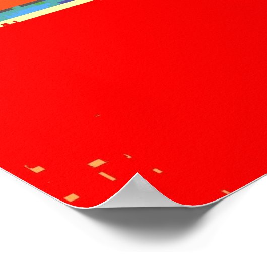 Zwarte kat op Abstract behangpapier Poster (Hoek)