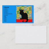 Zwarte kat op Abstract Visitekaartje (Voorkant / Achterkant)