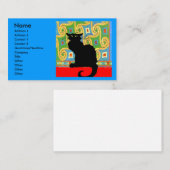 Zwarte kat op Abstract Visitekaartje (Voorkant / Achterkant)