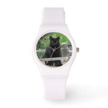 Zwarte kat op Bridge Genummerd horloge