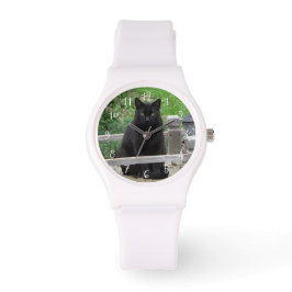 Zwarte kat op Bridge Genummerd horloge