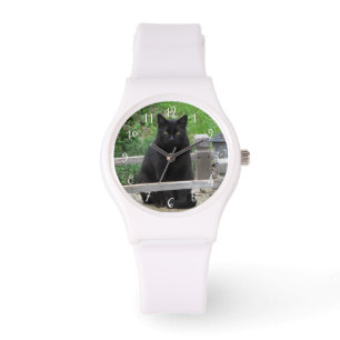 Zwarte kat op Bridge Genummerd horloge