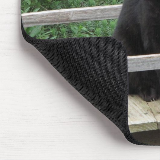 Zwarte kat op Bridge Mousepad Muismat (Hoek)