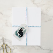 Zwarte kat op de kerstboom schattig cadeaulabel (Met Touw)