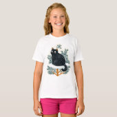 Zwarte kat op de kerstboom t-shirt (Voorkant volledig)