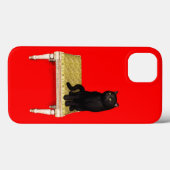 Zwarte kat op de kruk Case-Mate iPhone hoesje (Achterkant (horizontaal))