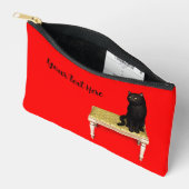Zwarte kat op de kruk laptophoes etui (Open)