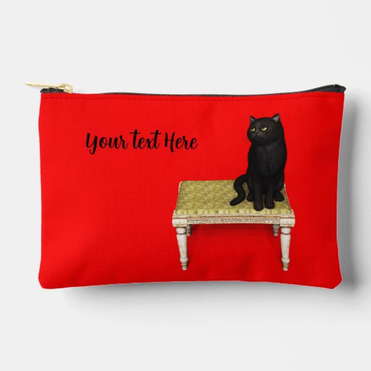 Zwarte kat op de kruk laptophoes etui (Voorkant)