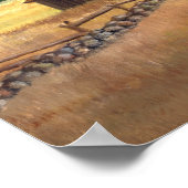 Zwarte kat op de landschuur poster (Hoek)