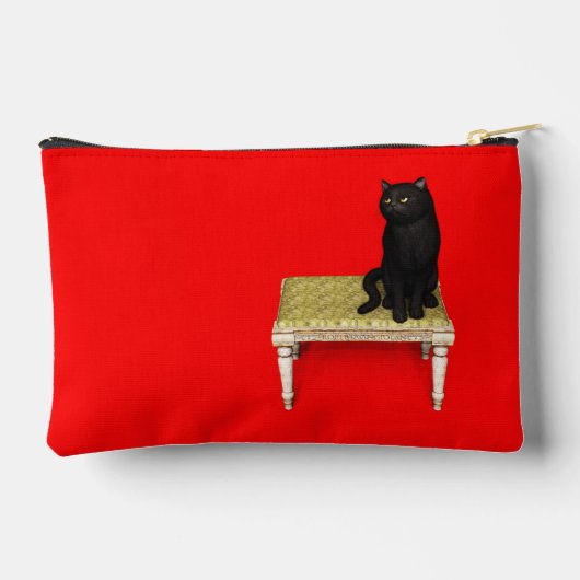 Zwarte kat op de standaard laptophoes etui (Achterkant)