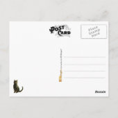 Zwarte kat op een pompoen briefkaart (Achterkant)