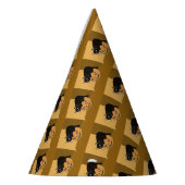 Zwarte kat op een pompoen feesthoedjes (Links)